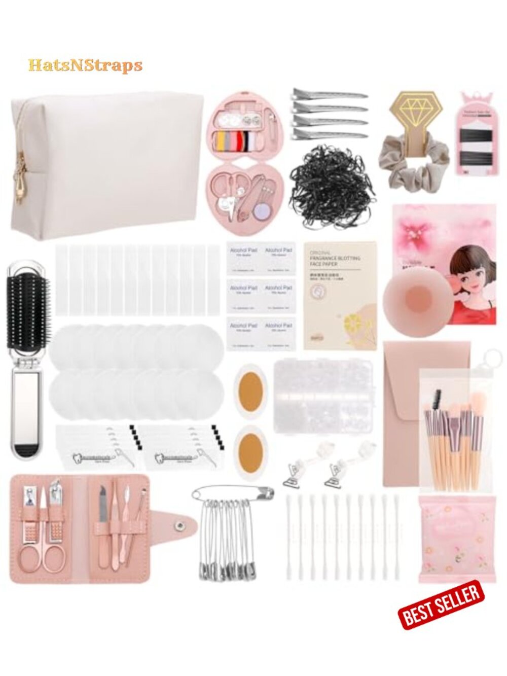 Wedding Day Emergency Kit for Bride, 60+ Essentials Makeup Bag Sewing Kit